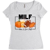 Womens Funny Milf Man I Love Fall Autumn Seasons Lover Fall Vibes T Sh Women's Triblend Scoop T-shirt | Artistshot