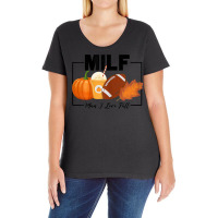 Womens Funny Milf Man I Love Fall Autumn Seasons Lover Fall Vibes T Sh Ladies Curvy T-shirt | Artistshot