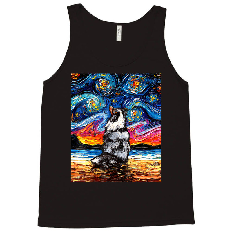 Merle Shetland Sheepdog Sheltie Starry Night By Aja Tank Top by vucongha | Artistshot