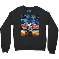 Merle Shetland Sheepdog Sheltie Starry Night By Aja Crewneck Sweatshirt | Artistshot