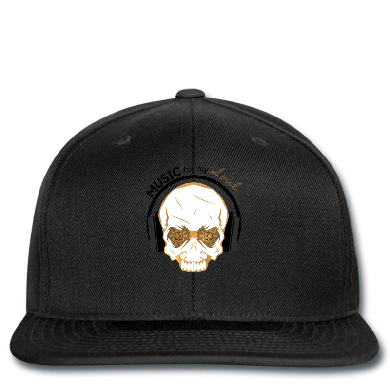 Be Music Of My Soul- Gold Human Skull With Black Mandala Eyes And Head Printed hat by JefferyJohnson | Artistshot