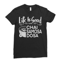 India Food Culture Chai Samosa Desi Humor Funny Ladies Fitted T-shirt | Artistshot