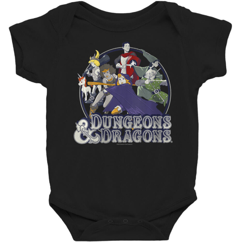 Womens Dungeons & Dragons Group Shot Badge V-neck Baby Bodysuit | Artistshot