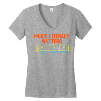 Music Literacy Matters I Like To Eat Puppies T Shirt Women's V-neck T-shirt | Artistshot