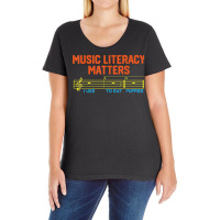 Music Literacy Matters I Like To Eat Puppies T Shirt Ladies Curvy T-shirt | Artistshot