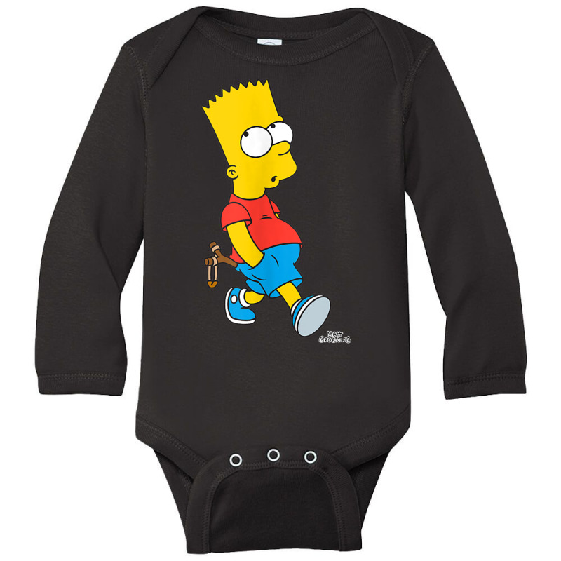 The Simpsons Bart Simpson With Slingshot Tank Top Long Sleeve Baby Bodysuit | Artistshot