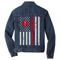 Crna Certified Registered Nurse Anesthetist Usa Flag Men Denim Jacket | Artistshot