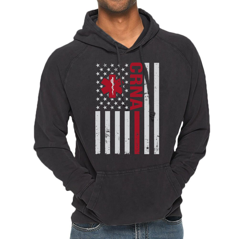 Crna Certified Registered Nurse Anesthetist Usa Flag Vintage Hoodie | Artistshot