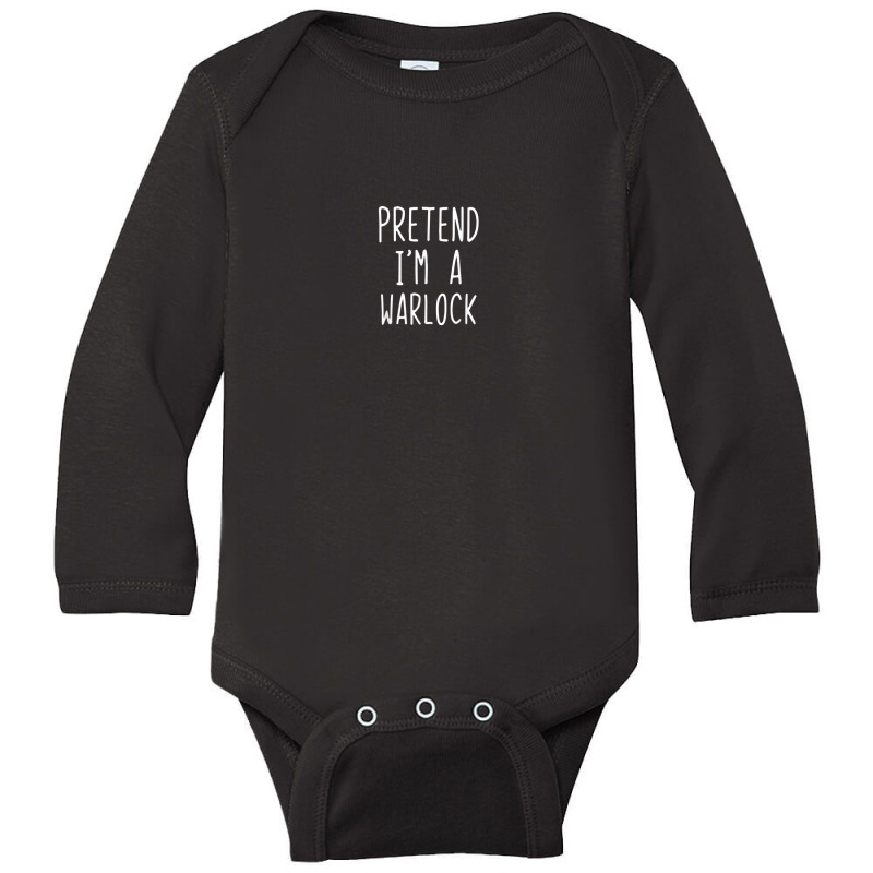 Pretend I'm A Warlock Costume Halloween Lazy Easy Long Sleeve Baby Bodysuit by Posh | Artistshot