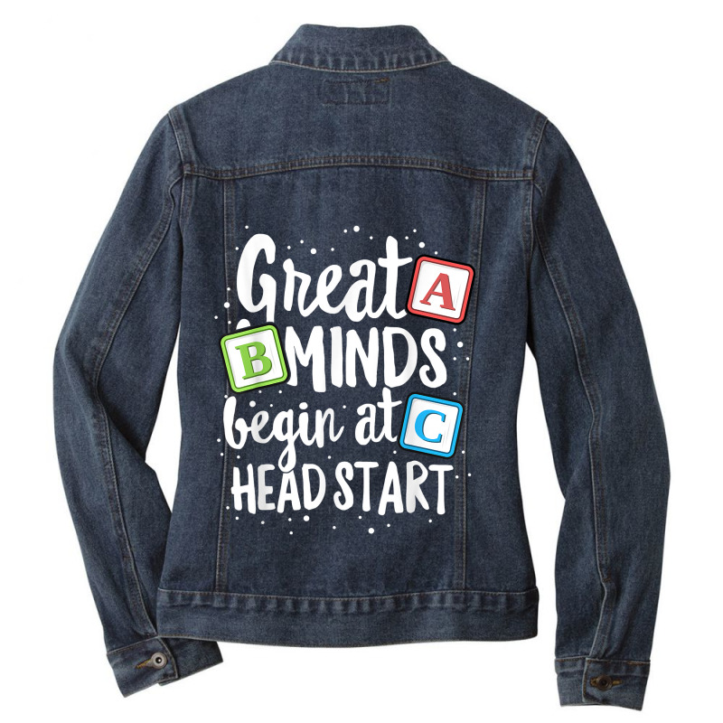 Great Minds Head Start Teacher Early Childhood Education Ladies Denim Jacket by LaticiaSandgren | Artistshot