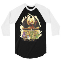 Womens Dungeons & Dragons Group Shot Flame Portrait V-neck 3/4 Sleeve Shirt | Artistshot