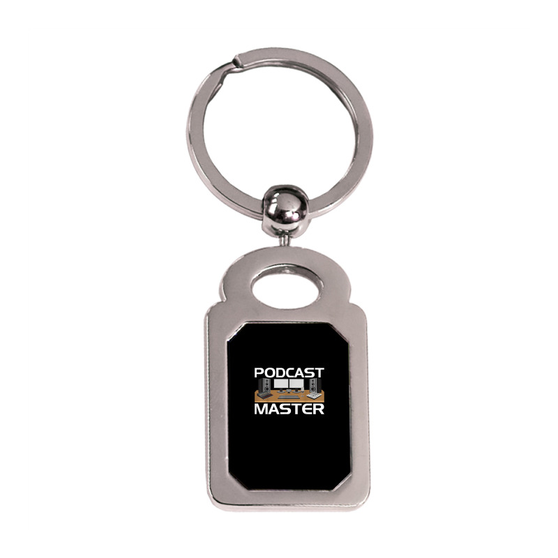 Podcast Show Equipment Usb Mixer App T Shirt For Podcasters Silver Rectangle Keychain by cm-arts | Artistshot