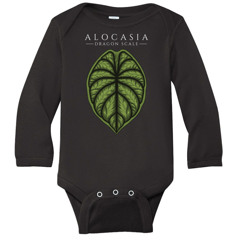 Alocasia Dragon Scale Aroid Plant Lover Anthurium Philodendron Long Sleeve Baby Bodysuit by dovieavila | Artistshot