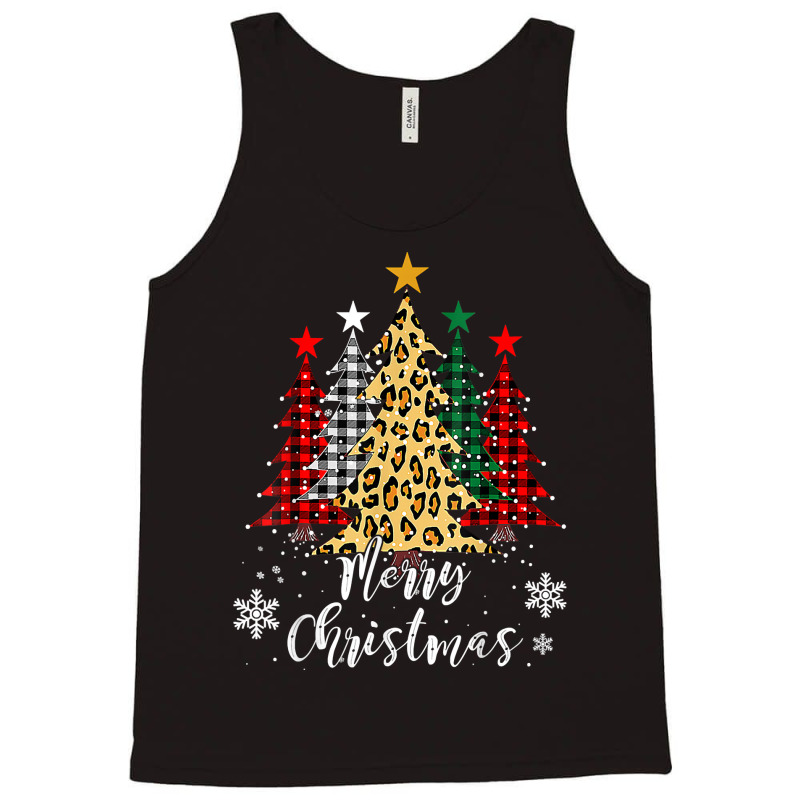 Merry Christmas Tree Buffalo Plaid Red White Green Light Top T Shirt Tank Top | Artistshot