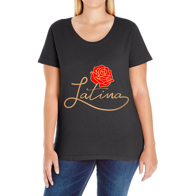 Womens Womens Latina Latinx Best Gift Rose Cute Hispanic Shirt V Neck Ladies Curvy T-Shirt by cm-arts | Artistshot