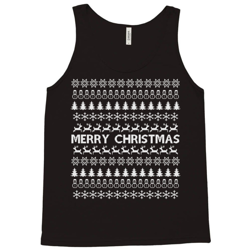 Merry Christmas Ugly Sweater Design Sweatshirt Tank Top | Artistshot