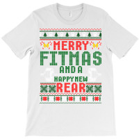 Merry Fitmas And A Happy New Rear Christmas Fitness Workout Long Sleev T-shirt | Artistshot