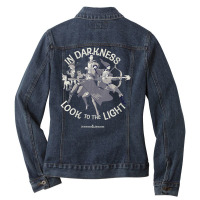 Womens Dungeons & Dragons In Darkness Look To The Light V-neck Ladies Denim Jacket | Artistshot