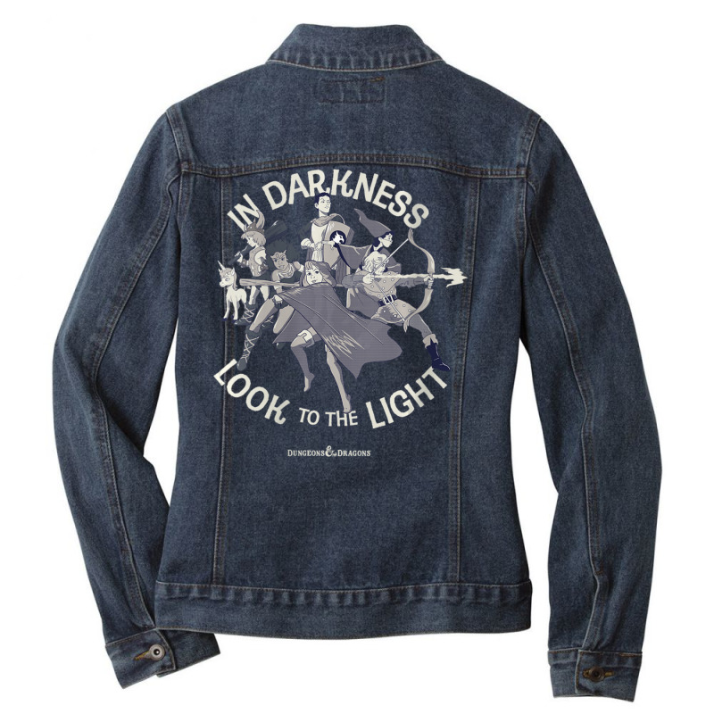 Womens Dungeons & Dragons In Darkness Look To The Light V-neck Ladies Denim Jacket by hotoancuong | Artistshot