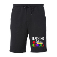 Teaching Future Bilinguals Spanish Teachers Back To School Fleece Short | Artistshot