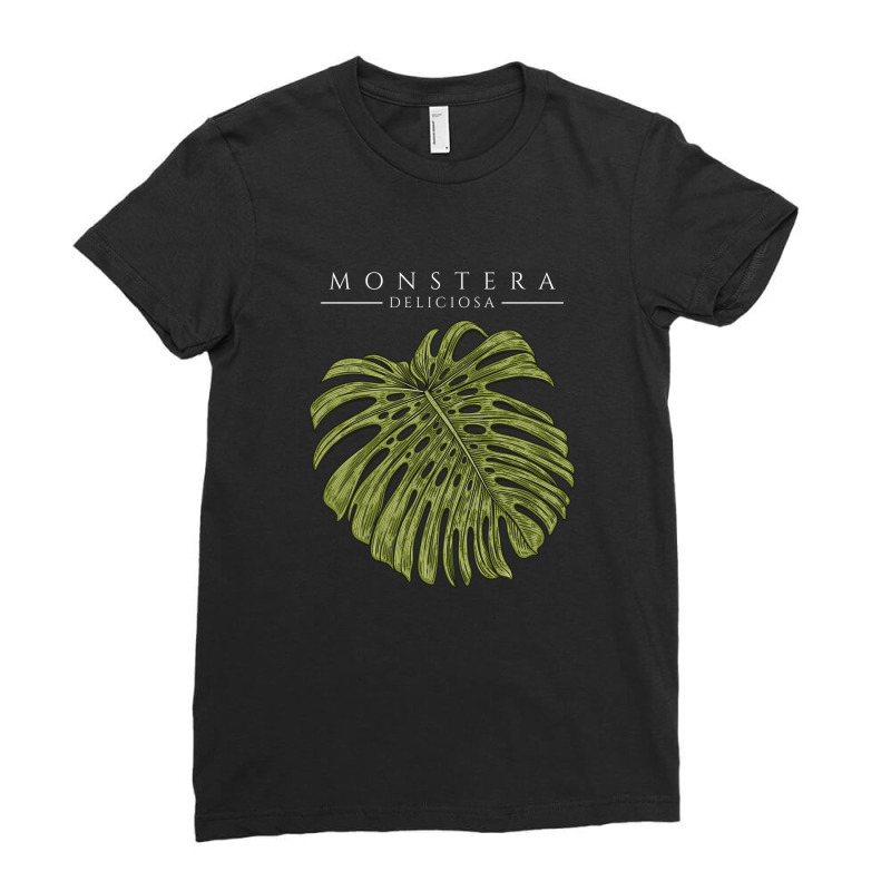 Monstera Deliciosa Philodendron Aroid Plant Lover Addict Ladies Fitted T-Shirt by dovieavila | Artistshot