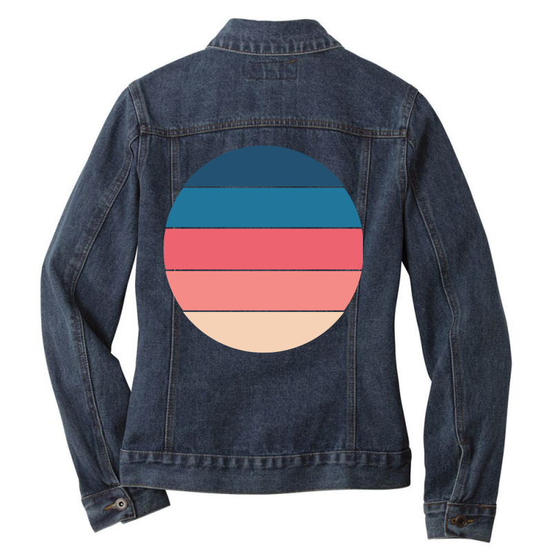 Retro Circle 9 Ladies Denim Jacket by Kenruhaea79 | Artistshot