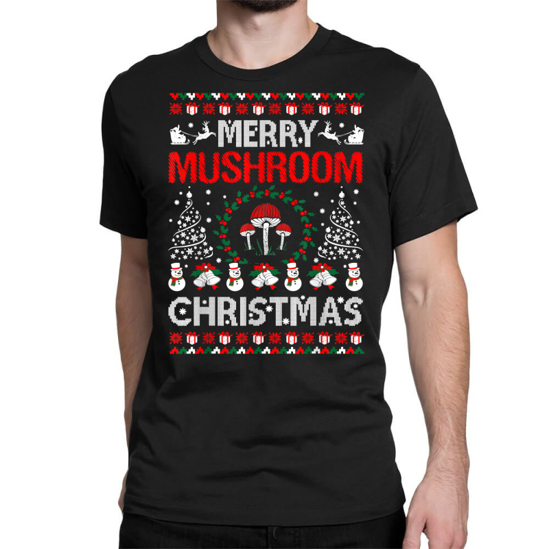 Merry Mushroom Christmas Ugly Sweater Tshirt Classic T-shirt | Artistshot