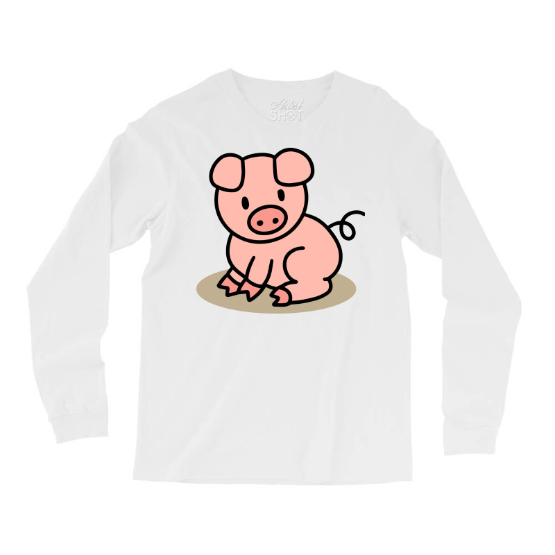 Sitting Pig Long Sleeve Shirts by Morspective | Artistshot