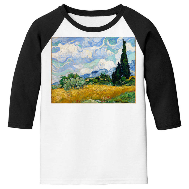 Vincent Van Gogh Wheat Field With Cypresses Youth 3/4 Sleeve | Artistshot