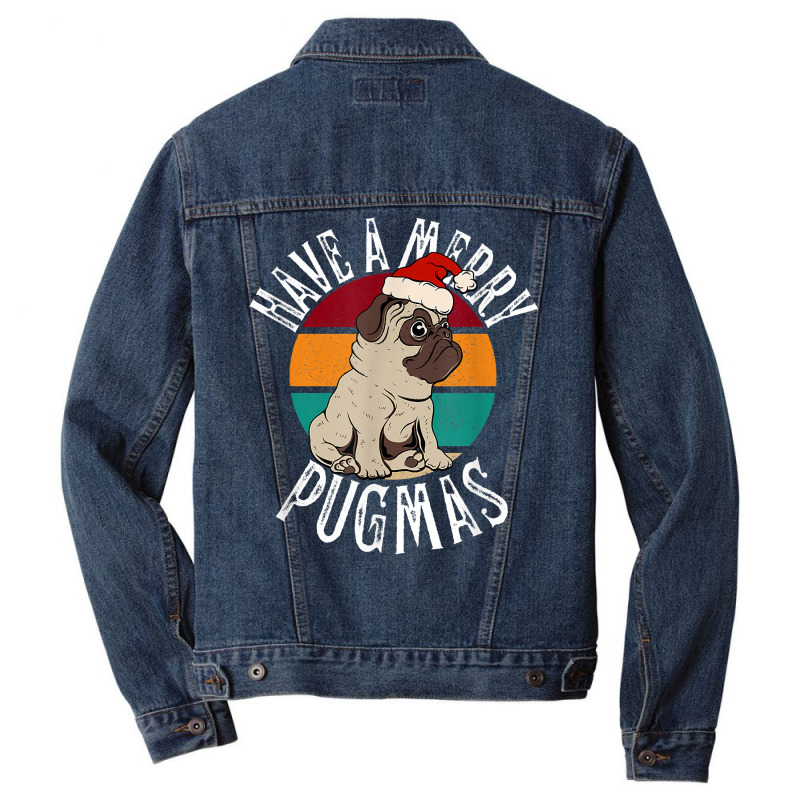 Pug Christmas Dog Santa Merry Pugmas Xmas Gifts T Shirt Men Denim Jacket | Artistshot