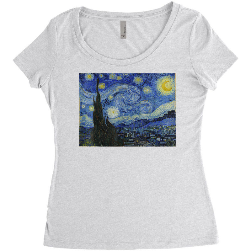 Vincent Van Gogh's Starry Night Women's Triblend Scoop T-shirt by vucongha | Artistshot