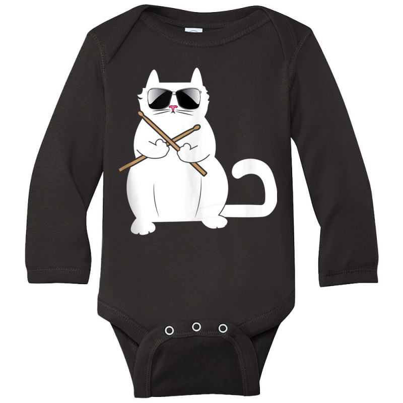 Cat Drummer Music Lover Musician Instrumentalist Kitty Tank Top Long Sleeve Baby Bodysuit by cm-arts | Artistshot