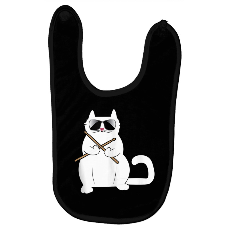 Cat Drummer Music Lover Musician Instrumentalist Kitty Tank Top Baby Bibs by cm-arts | Artistshot