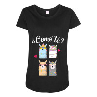 Como Te Llamas Funny Spanish Teacher Bilingual Teacher Maternity Scoop Neck T-shirt | Artistshot