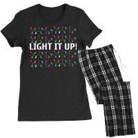 Light It Up Merry Christmas Xmas Holidays T Shirt Women's Pajamas Set | Artistshot