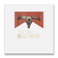 Ram Ranch Really Rocks Vintage Bull Skull Western Country Tank Top Metal Print Square | Artistshot