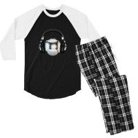 Headphone Disco Ball .png Men's 3/4 Sleeve Pajama Set | Artistshot