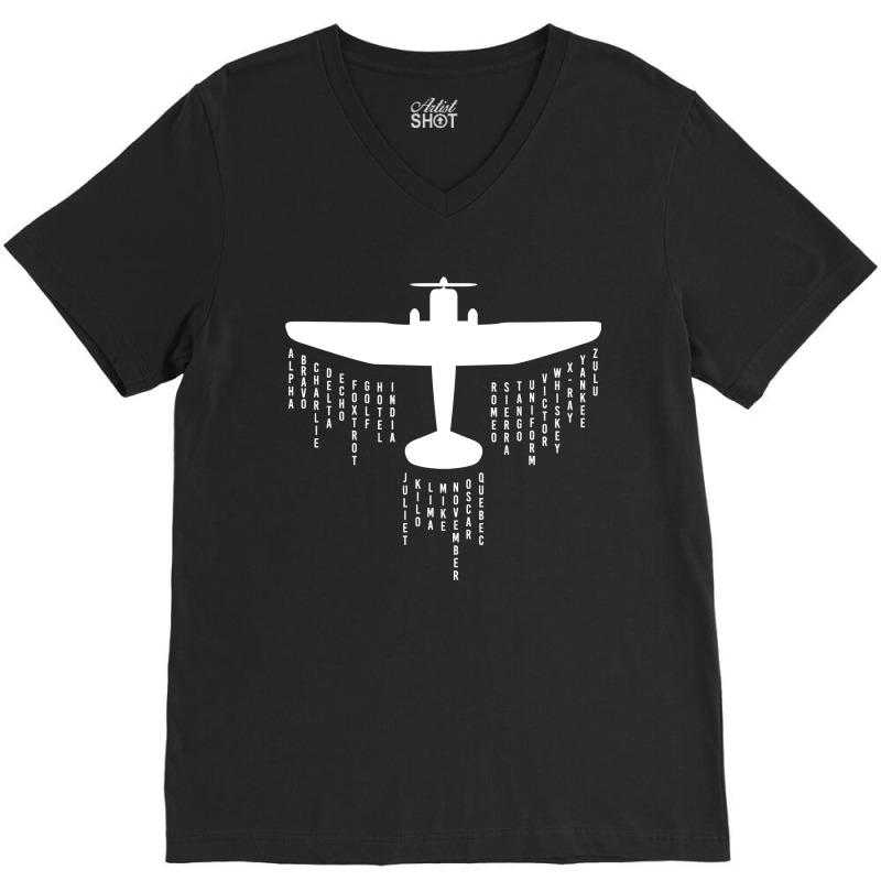 Phonetic Alphabet   Pilot Airplane V-neck Tee | Artistshot