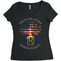 American Grown Barbadian Roots Usa Barbados Flag Heritage T Shirt Women's Triblend Scoop T-shirt | Artistshot