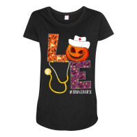 Love Triage Nurse Life Nurse Halloween Pumpkin Costume Maternity Scoop Neck T-shirt | Artistshot