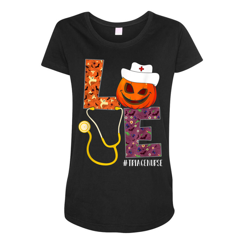 Love Triage Nurse Life Nurse Halloween Pumpkin Costume Maternity Scoop Neck T-shirt by Uniform | Artistshot