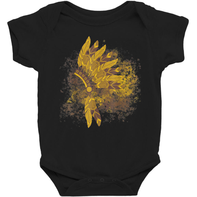 Native American Feather Headdress Indian Chief Tribes Pride Baby Bodysuit by Fashonus | Artistshot