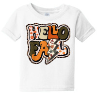 Retro Groovy Hello Fall Autumn Vibes Lightning Bolt T Shirt Baby Tee | Artistshot