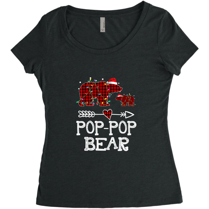 Christmas Lights Pajama Matching Red Women's Triblend Scoop T-shirt by cm-arts | Artistshot