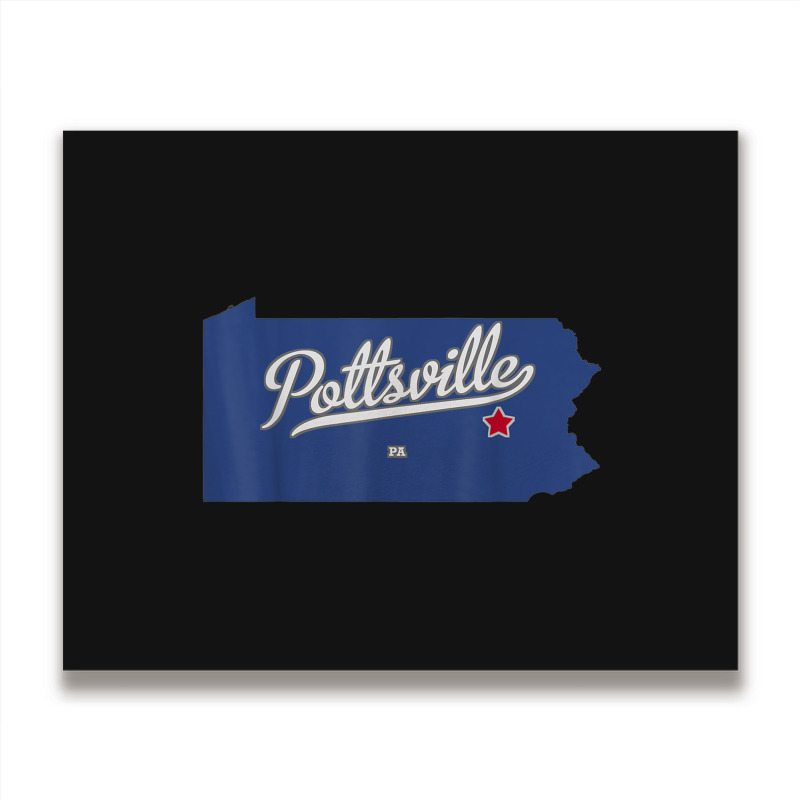 Pottsville Pennsylvania Pa Map Metal Print Horizontal | Artistshot