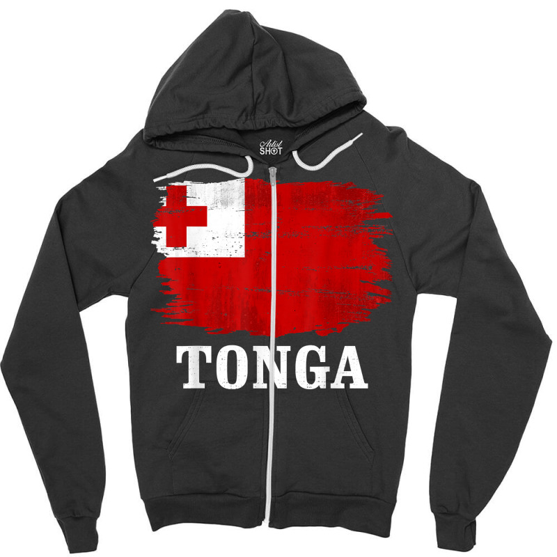 Vintage Tonga Flag For Tongan Gift T Shirt Zipper Hoodie by cm-arts | Artistshot