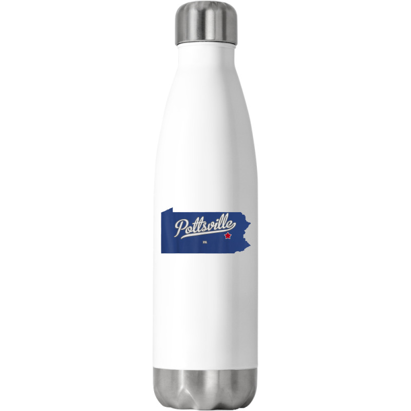 Pottsville Pennsylvania Pa Map Stainless Steel Water Bottle | Artistshot