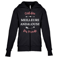 Womens Copine Andalouse Humour Meilleure Andalouse Youth Zipper Hoodie | Artistshot