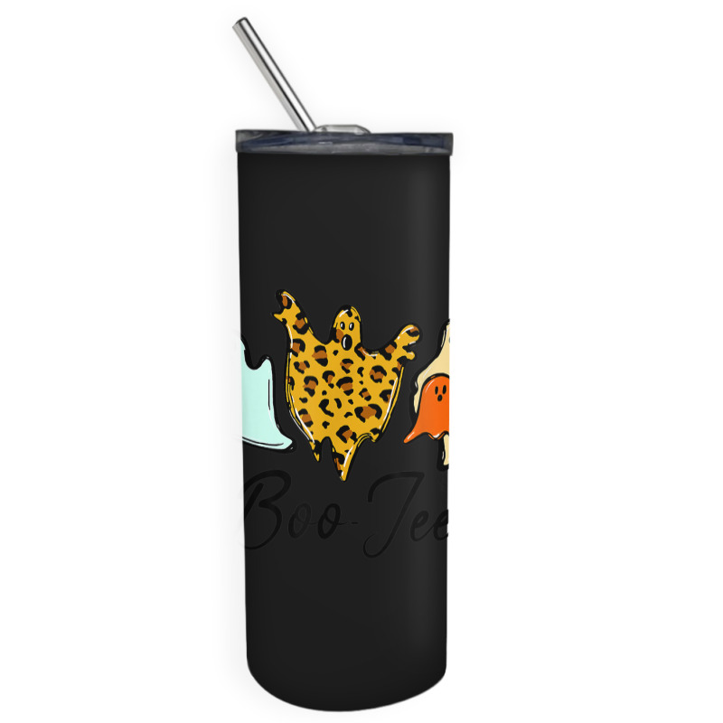 Boo Jee Bleached Leopard Pumpkin Halloween Skinny Tumbler | Artistshot