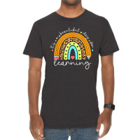 Its Beautiful Day For Learning Rainbow Teacher Students Vintage T-shirt | Artistshot